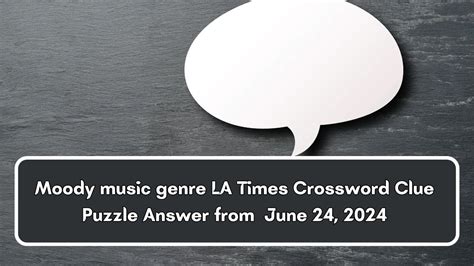 Moody Music Genre Crossword Puzzle: 透视情感音乐流派之谜