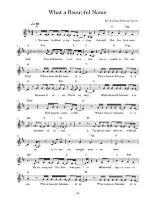 what a beautiful name sheet music How does the structure of the piece influence its emotional impact?